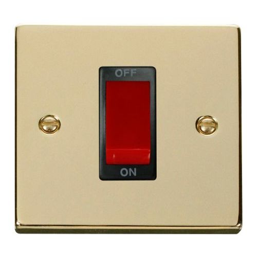 CLICK DECO VICTORIAN POLISHED BRASS VPBRASS 1-GANG 45A DP SWITCH