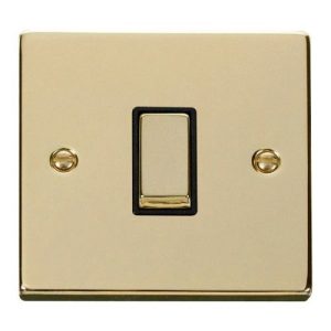 CLICK DECO VICTORIAN POLISHED BRASS INGOT 10A 1-GANG 2 WAY SWITCH (BLACK INS)