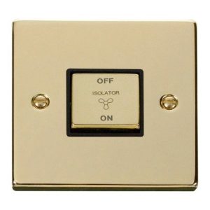 CLICK DECO VICTORIAN POLISHED BRASS 10A 1-GANG 3 POLE INGOT SW