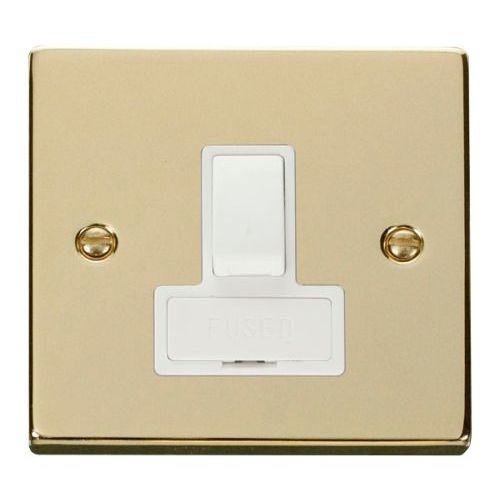 CLICK DECO VICTORIAN POLISHED BRASS VP BRASS 13A SWITCHED SPUR WITHOUT FLEX OUTLET