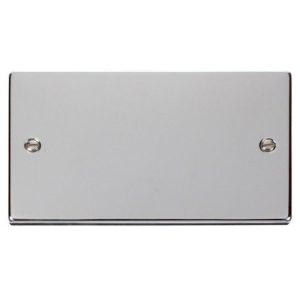 CLICK DECO VICTORIAN POLISHED CHROME VPCHROME 2-GANG BLANK PLATE