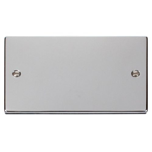 CLICK DECO VICTORIAN POLISHED CHROME VPCHROME 2-GANG BLANK PLATE