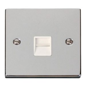 CLICK DECO VICTORIAN POLISHED CHROME VPCHROME TELEPHONE SOCKET SECONDARY WH