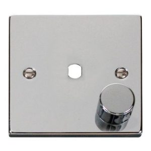 CLICK DECO VICTORIAN POLISHED CHROME VPCH 1-GANG SINGLE DIMMER PLATE & KNOB