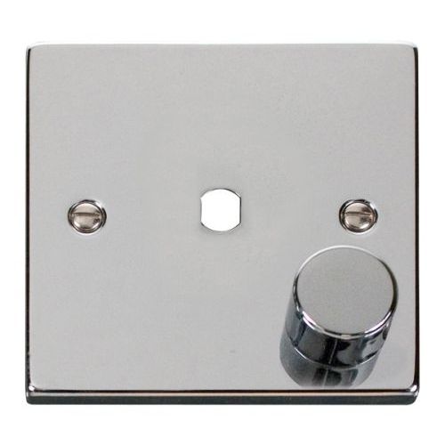 CLICK DECO VICTORIAN POLISHED CHROME VPCH 1-GANG SINGLE DIMMER PLATE & KNOB