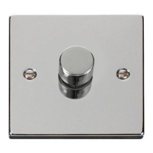 CLICK DECO VICTORIAN POLISHED CHROME VPCH 1-GANG 2WAY 100W LED DIMMER SWITCH