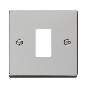 CLICK GRIDPRO DECO FRONTPLATES POLISHED CHROME GRIDPRO 1-GANG DECO PLATE CHROME