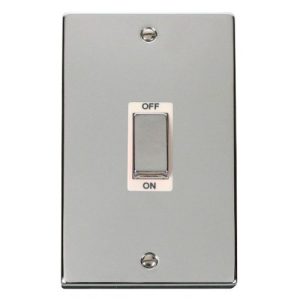 CLICK DECO VICTORIAN POLISHED CHROME INGOT 2G 45A DP SWITCH WH