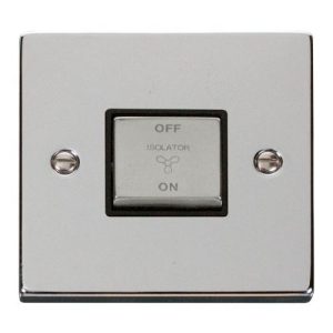 CLICK DECO VICTORIAN POLISHED CHROME 10A 1-GANG 3 POLE INGOT SW