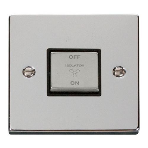 CLICK DECO VICTORIAN POLISHED CHROME 10A 1-GANG 3 POLE INGOT SW