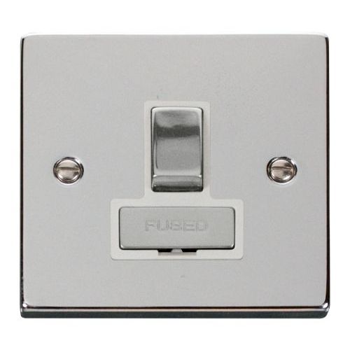 CLICK DECO VICTORIAN POLISHED CHROME INGOT 13A SWITCHED SPUR WITHOUT FLEX OUTLET