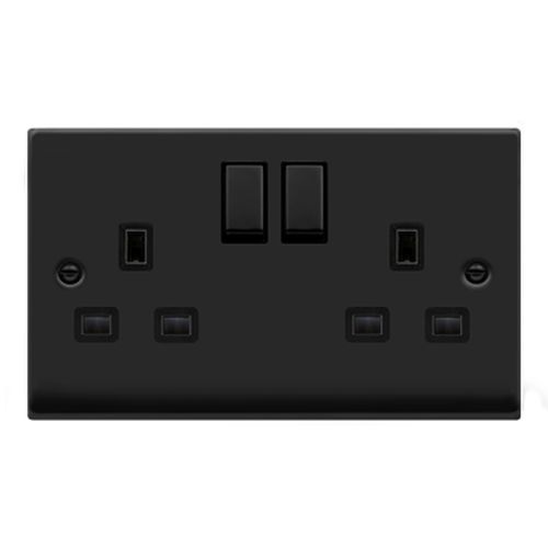 CLICK DECO VICTORIAN MATT BLACK 13A 2G INGOT SW SOCKET OUTLET