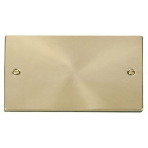 CLICK DECO VICTORIAN SATIN BRASS VPSAT/BR 2-GANG BLANK PLATE