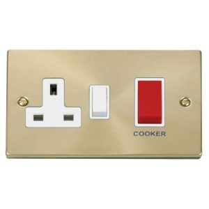 CLICK DECO VICTORIAN SATIN BRASS 45A SWITCH + SOCKET