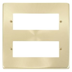 CLICK DECO VICTORIAN SATIN BRASS 12 MINIGRID MODULE PLATE SATIN BRASS