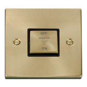 CLICK DECO VICTORIAN SATIN BRASS 10A 1-GANG 3 POLE INGOT SW