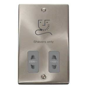 CLICK DECO VICTORIAN SATIN CHROME VP DUAL VOLTAGE SHAVER GREY