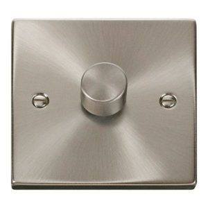 CLICK DECO VICTORIAN SATIN CHROME VP 1-GANG 2WAY 100W LED DIMMER SWITCH