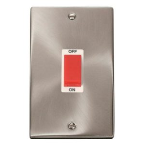 CLICK DECO VICTORIAN SATIN CHROME VP 2-GANG 45A DP SWITCH