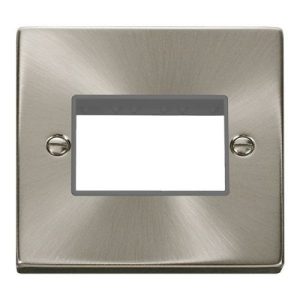 CLICK DECO VICTORIAN SATIN CHROME VP 1G PLATE TRIPLE APERTURE GREY