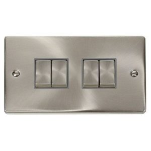CLICK DECO VICTORIAN SATIN CHROME VP ING 10AX 4G 2 WAY SW GREY