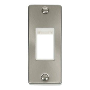CLICK DECO VICTORIAN SATIN CHROME SC SINGLE ARCHITRAVE PLATE & APERTURE WH