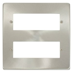 CLICK DECO VICTORIAN SATIN CHROME 12 MINIGRID MODULE PLATE SATIN CHROME