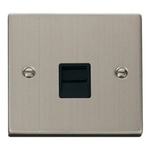 CLICK DECO VICTORIAN STAINLESS STEEL SINGLE TELEPHONE SOCKET SECONDARY