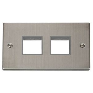 CLICK DECO VICTORIAN STAINLESS STEEL VPSS 2G PLATE (2X2) APERTURE GREY