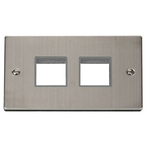 CLICK DECO VICTORIAN STAINLESS STEEL VPSS 2G PLATE (2X2) APERTURE GREY