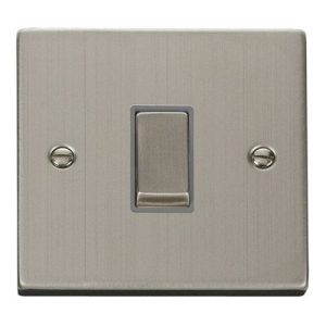 CLICK DECO VICTORIAN STAINLESS STEEL VPSS ING 10AX 1G 2 WAY SW GREY