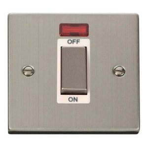 CLICK DECO VICTORIAN STAINLESS STEEL INGOT 1G 45A DP SWITCH NEON WH