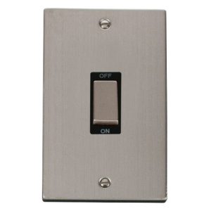 CLICK DECO VICTORIAN STAINLESS STEEL INGOT 2G 45A DP SWITCH BLACK