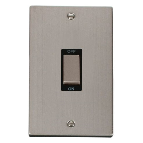 CLICK DECO VICTORIAN STAINLESS STEEL INGOT 2G 45A DP SWITCH BLACK