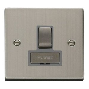 CLICK DECO VICTORIAN STAINLESS STEEL VPSS ING 13A FCU SW GREY