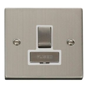 CLICK DECO VICTORIAN STAINLESS STEEL INGOT 13A SWITCHED SPUR WITHOUT FLEX OUTLET