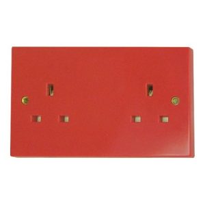 CLICK ESSENTIALS RED ACCESSORIES 2-GANG 13A SOCKET OUTLET RED