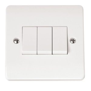 CLICK MODE SWITCH PLATES 3-GANG 2 WAY 10A PLATE SWITCH