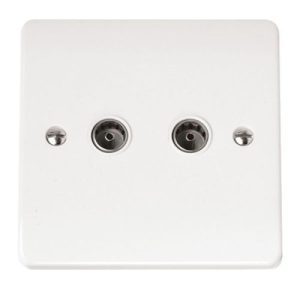 CLICK MODE COAXIAL SOCKET TWIN OUTLET