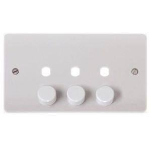 CLICK MODE UNFURNISHED PLATES DIMMER MODE 3-GANG DOUBLE DIMMER PLATE & KNOBS