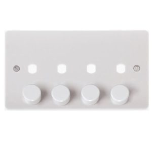 CLICK MODE UNFURNISHED PLATES DIMMER MODE 4-GANG DOUBLE DIMMER PLATE & KNOBS