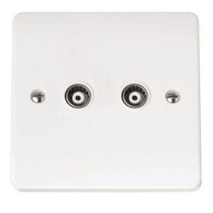 CLICK MODE TV/SATELLITE OUTLETS ISOLATED COAXIAL SOCKET TWIN OUTLET