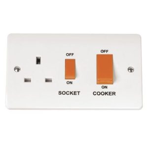CLICK MODE SWITCH/SOCKET 45A 45A DP SWITCH + 13A