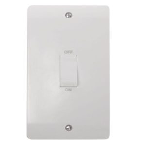 CLICK MODE 2-GANG 45A DP SWITCH (WHT ROCKER)