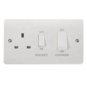 CLICK MODE 45A DP SWITCH + 13A DP SWITCH SOCKET (WHT ROCKER)
