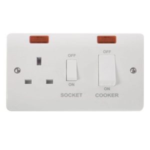 CLICK MODE 45A DP SWITCH + 13A DP SWITCH SOCKET + NEONS