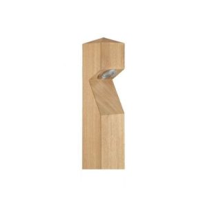 COLLINGWOOD BOLLARD, GL016, POINTED TOP, IROKO WOOD, SIDE ENTRY CABLE