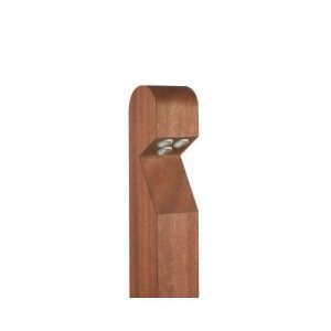 COLLINGWOOD BOLLARD, LED LYTE, DOMED TOP, SAPELE WOOD, SIDE ENTRY CABLE