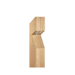 COLLINGWOOD BOLLARD, LED LYTE, CHAMFERED TOP, OAK WOOD, SIDE ENTRY CABLE