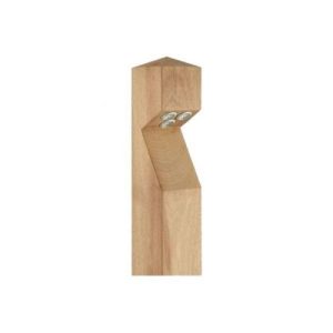 COLLINGWOOD BOLLARD, LED LYTE, POINTED TOP, IROKO WOOD, SIDE ENTRY CABLE
